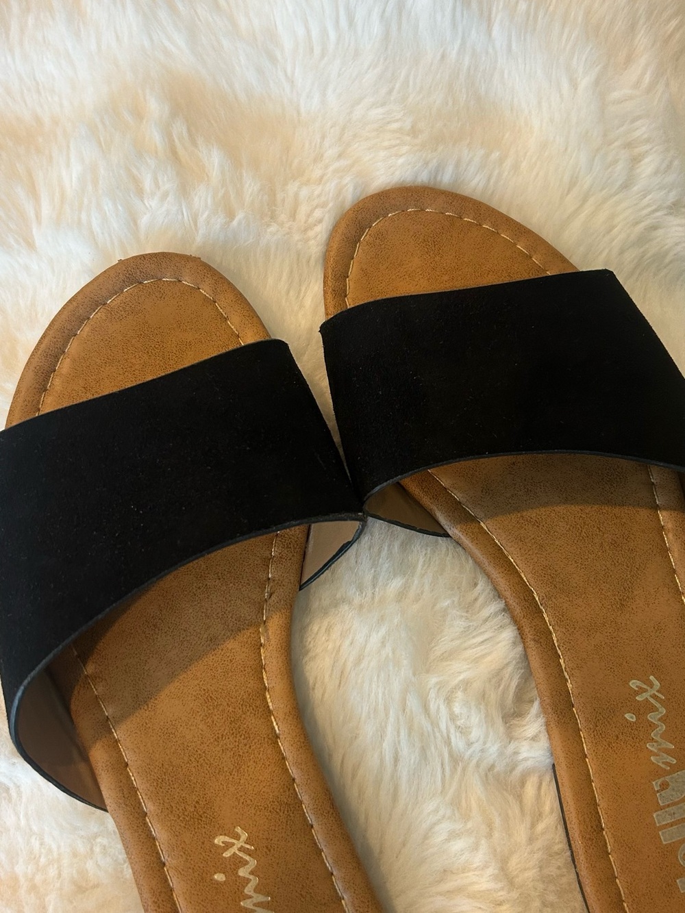 Black Slide Sandals for Women